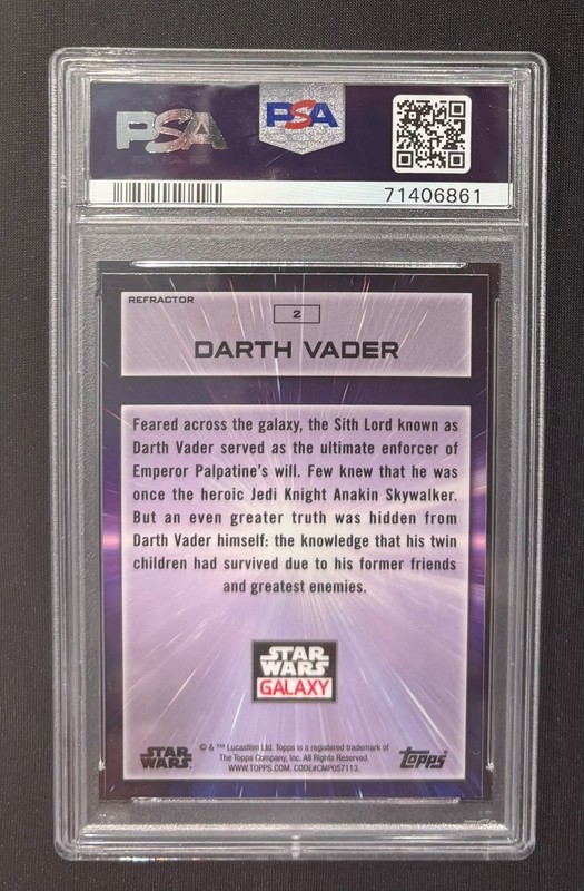 2022 Star Wars Galaxy Darth Vader Refractor PSA 10 Gem Mint #2 view 2