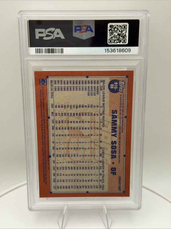 2026 Topps #91C-88 Sammy Sosa Orange Mojo Auto 23/25 PSA 9 POP 1 Highest Graded! view 2