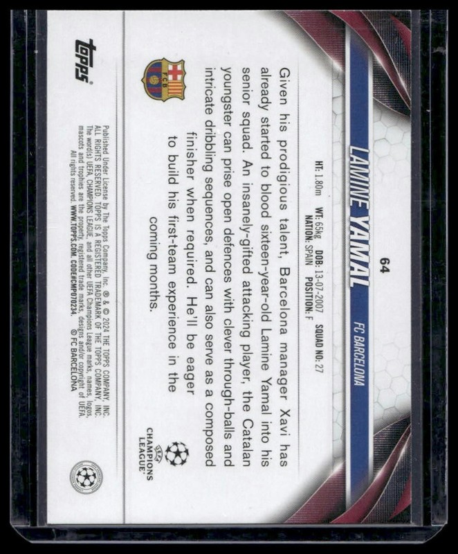 2023-24 Topps UEFA Lamine Yamal Rookie view 2