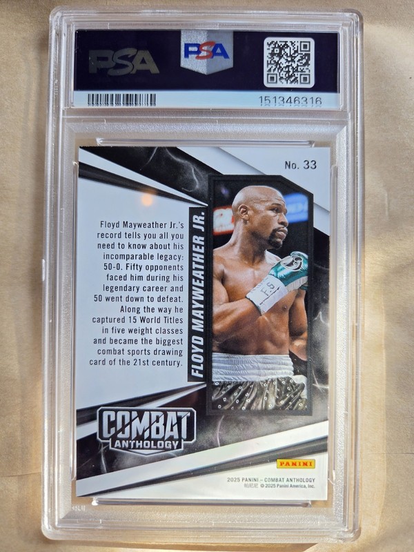 PSA 9 Combat Antology 2025 Floyd Mayweather Jr. Orange 69/99 view 2