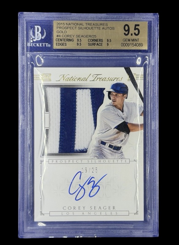 2015 Corey Seager Panini National Treasures Rookie Patch Auto /10