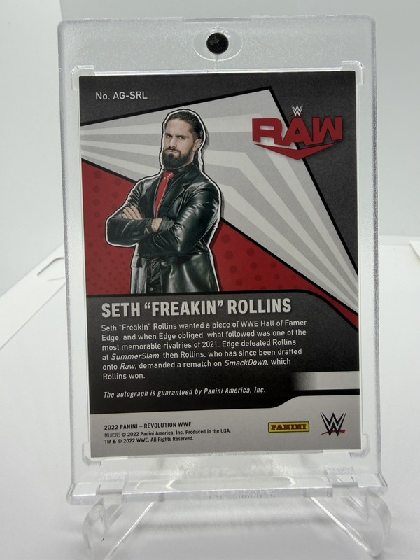 2022 Panini Revolution WWE Autograph Seth Freakin Rollins Auto Signed Card view 2