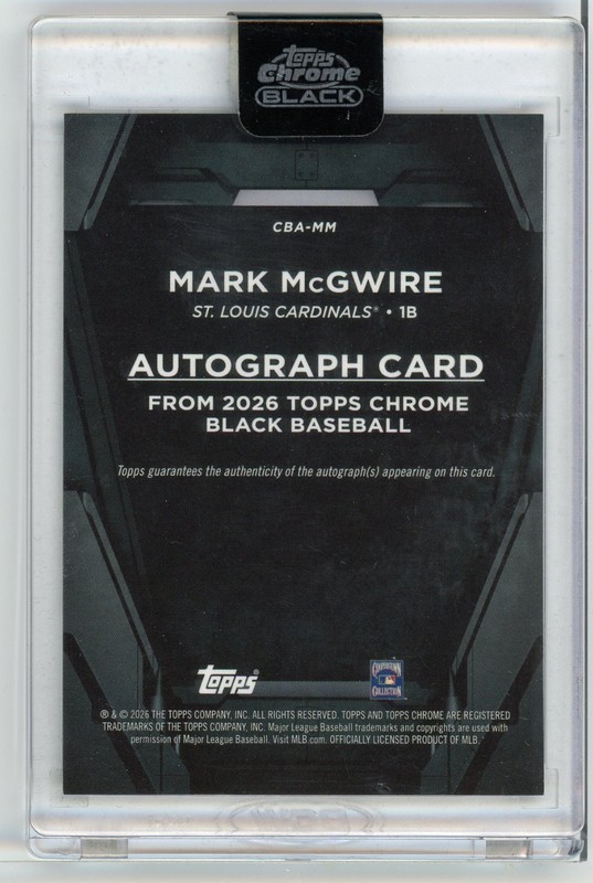 MARK MCGWIRE 2026 TOPPS CHROME BLACK GOLD REFRACTOR AUTO /50 view 2