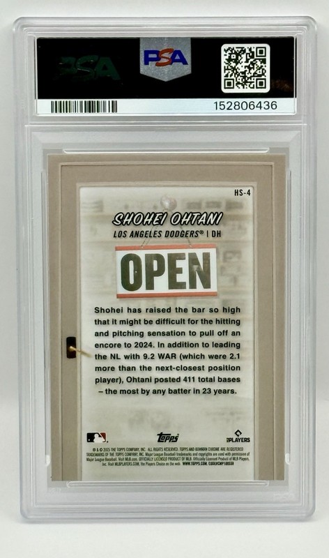 2025 Bowman Hobby Stars - Shohei Ohtani #HS-4 PSA 10 GEM MINT Dodgers view 2