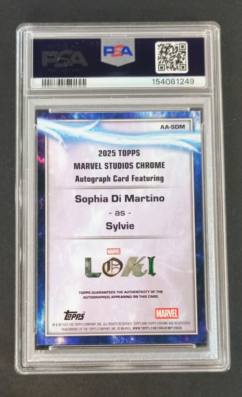 2025 TOPPS MARVEL CHROME SINGLE AUTOGRAPHS #SDM SOPHIA DI MARTINO PSA 9 POP 1 view 2