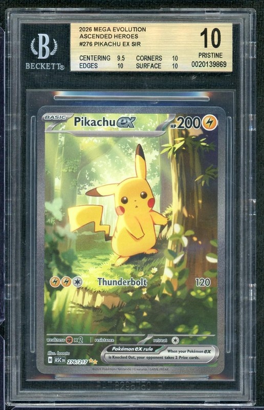 2026 Pokemon Ascended Heroes Pikachu EX Special Illustration Rare #276 BGS 10