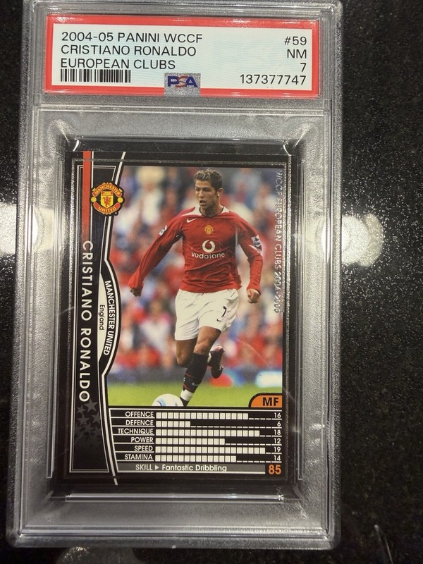 PSA 7 2004-05 PANINI WCCF #59 CRISTIANO RONALDO RC ROOKIE