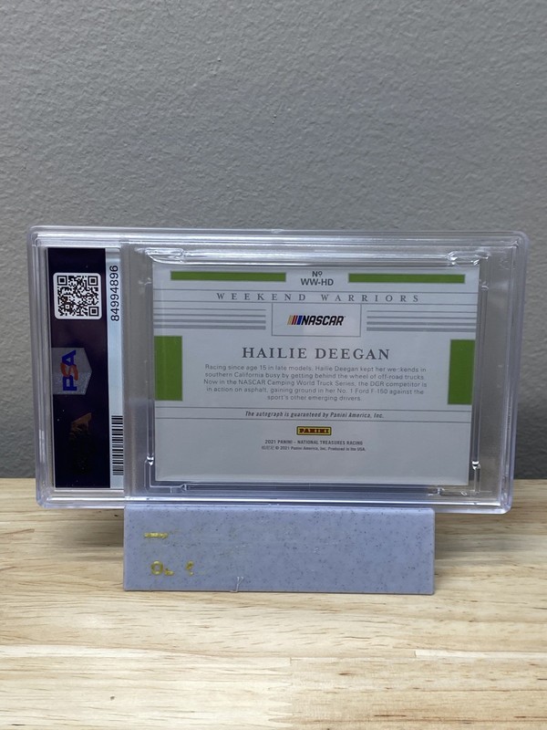 HAILIE DEEGAN 2021 NATIONAL TREASURES WEEKEND WARRIORS HOLO GOLD AUTO /10 PSA 9 view 2
