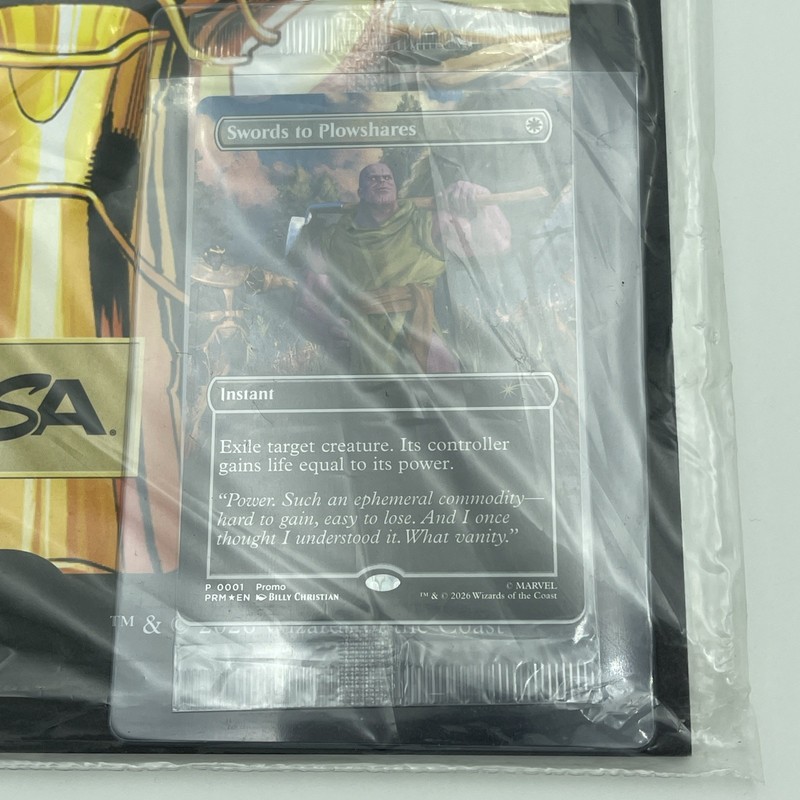 PSA Magazine + Sealed Thanos Swords to Plowshares Magic The Gathering Promo card view 2