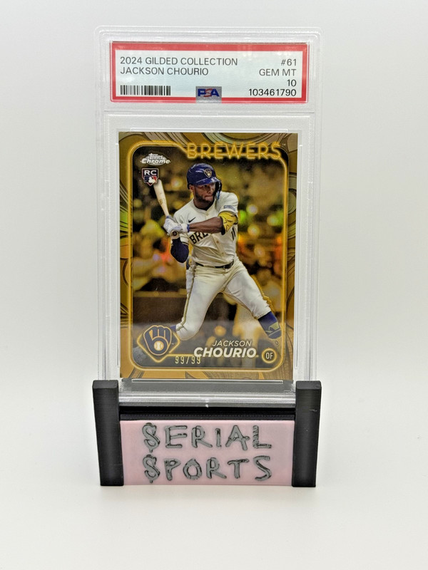 Jackson Chourio 2024 Topps Chrome Gilded #61 Rookie RC 99/99 PSA 10 BOOKEND