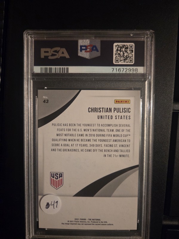 2021 Panini The National Christian Pulisic #43 13/50 PSA GEM MT 10 view 2