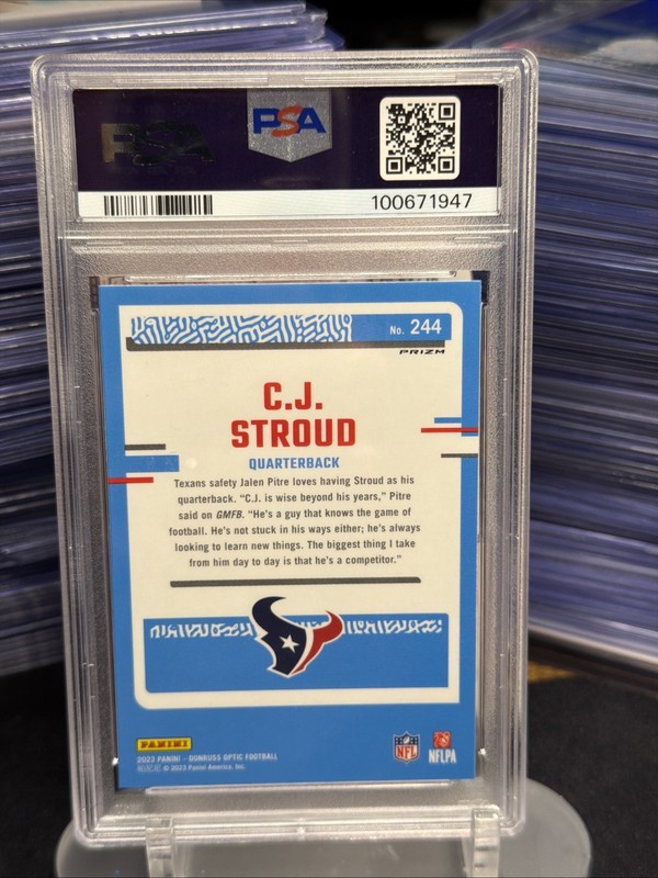 2023 Donruss Optic Preview Cj Stroud Holo #244 PSA 9 Texans view 2