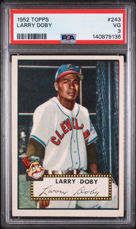 LARRY DOBY 1952 TOPPS PSA 3 ! *FRESHLY GRADED ! *DEAD CENTERED BEUATY ! *HOFER