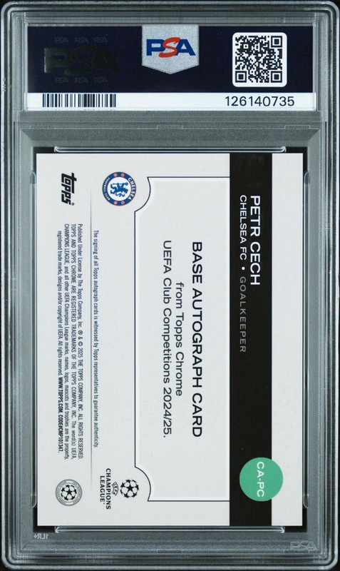 2024-25 TOPPS CHROME UCC BLACK LAVA PETR CECH /10 AUTO PSA 9 POP 1 🔥 view 2