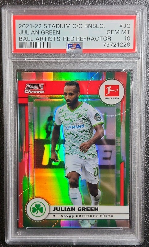 2021-22 Topps Stadium Club Chrome JULIAN GREEN Red Ball Artists /10 PSA 10