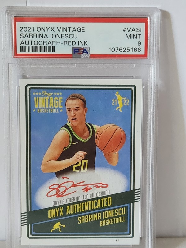 2021 Onyx Vintage Sabrina Ionescu Autograph * Red Ink #VASI PSA 9 RARE
