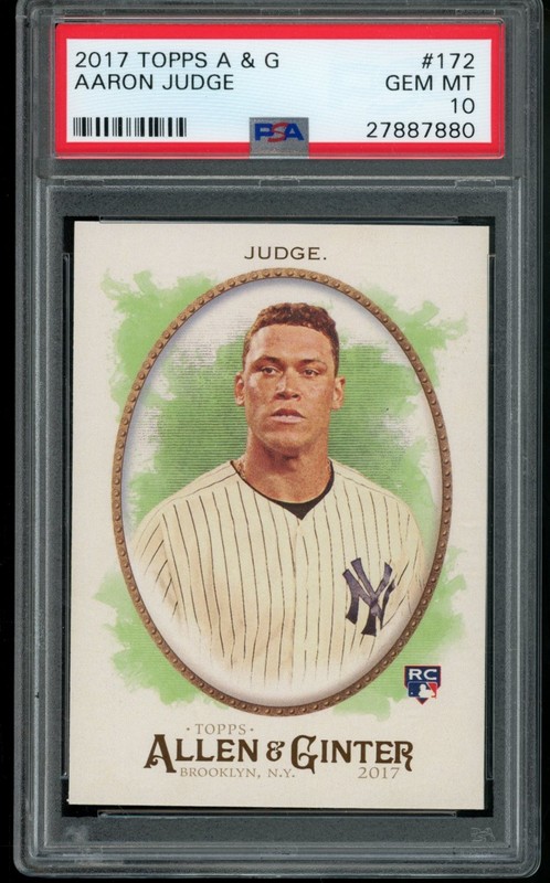 AARON JUDGE RC 2017 TOPPS ALLEN & GINTER #172 ROOKIE RC PSA 10! INVEST!!
