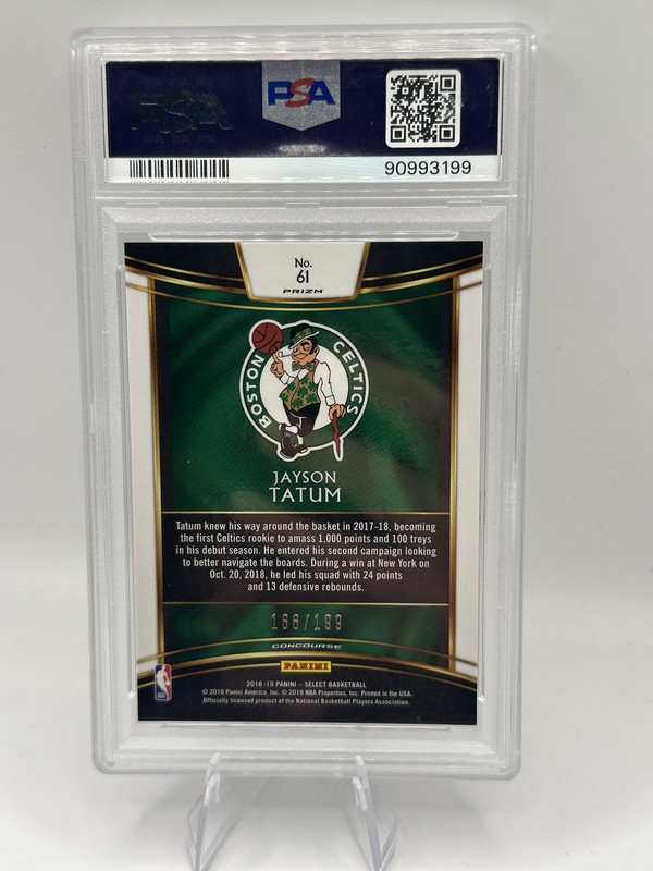 🔥Jayson Tatum 2018 Select Red /199 PSA 9🔥 view 2