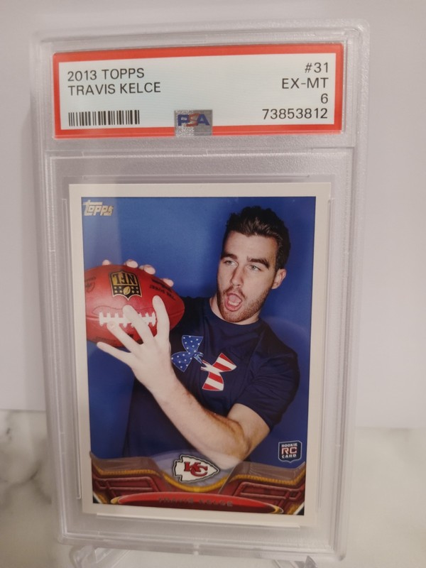 Travis Kelce 2013 Topps PSA Graded 6 EX-MT NFL Football Rookie Card #31 (RC) view 2
