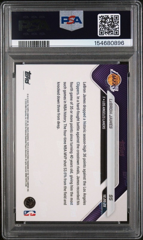 LeBron James PSA 10 Topps Now 95 view 2