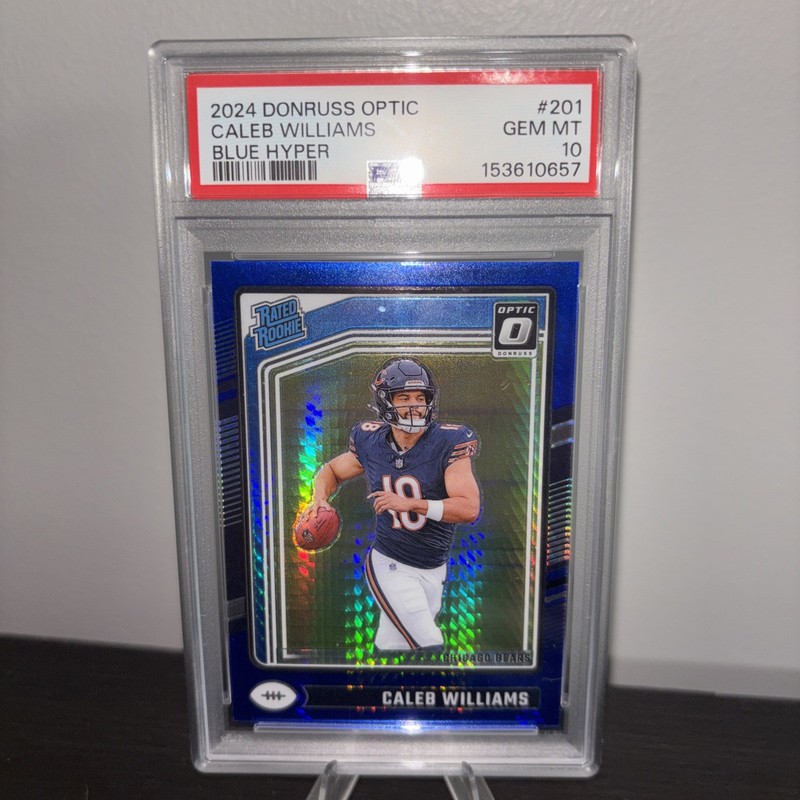 2024 Donruss Optic Caleb Williams #201 Blue Hyper Rookie PSA 10 Chicago Bears 