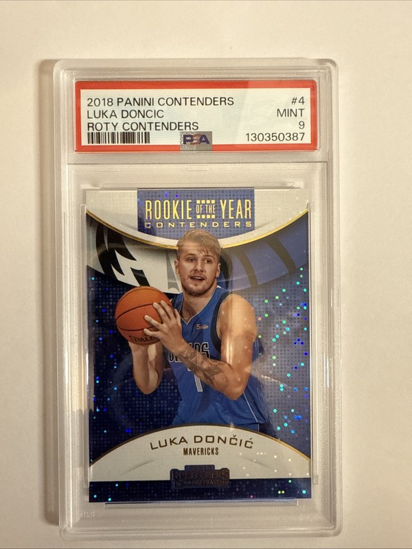 2018-19 Contenders Luka Doncic Rookie of the Year Rookie RC #4 PSA 9