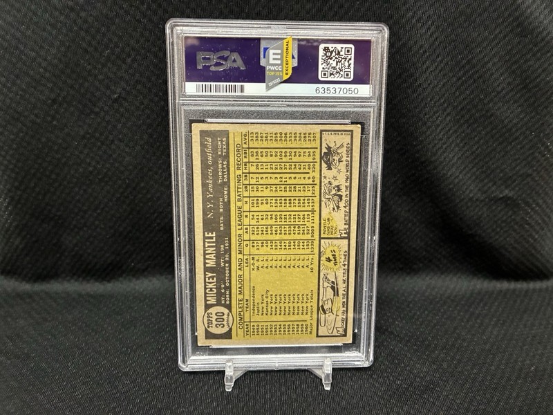 1961 Topps Mickey Mantle #300 PSA 3.5 Good centering PWCC Top 15% view 2