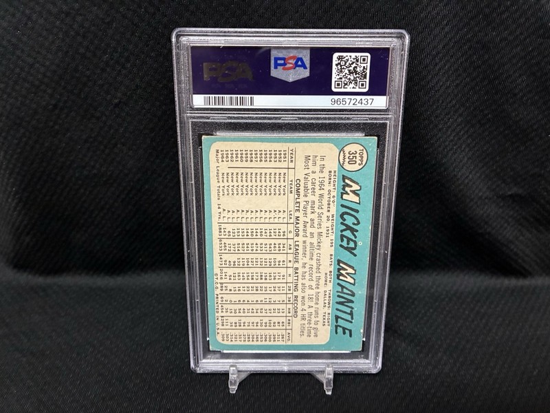 1965 Topps Mickey Mantle #350 PSA 3 Good centering view 2