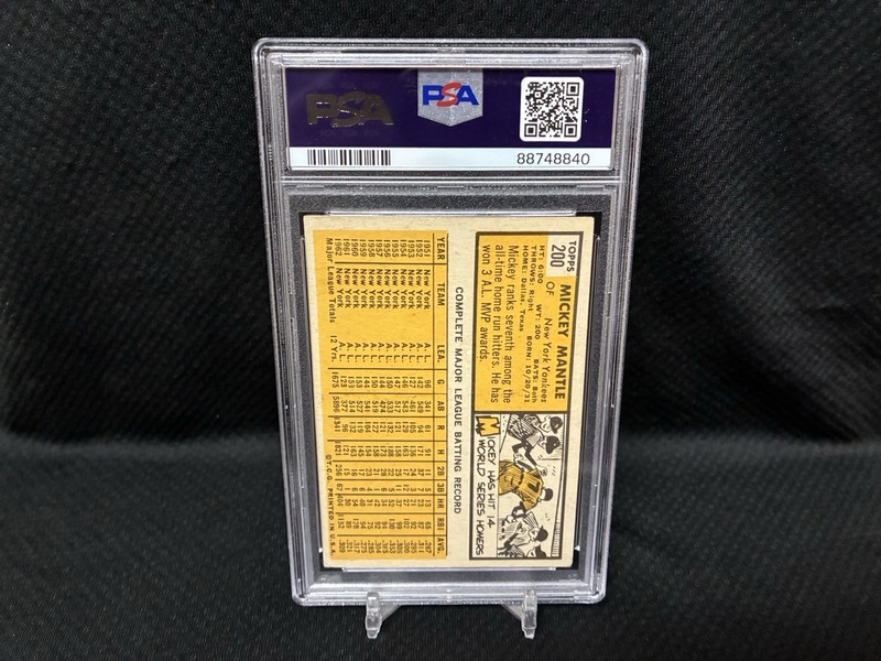 1963 Topps Mickey Mantle #200 PSA 4 Great centering! view 2