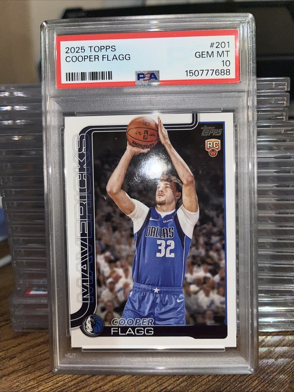 2025-26 TOPPS #201 COOPER FLAGG ROOKIE CARD RC MAVS PSA 10 GEM MINT