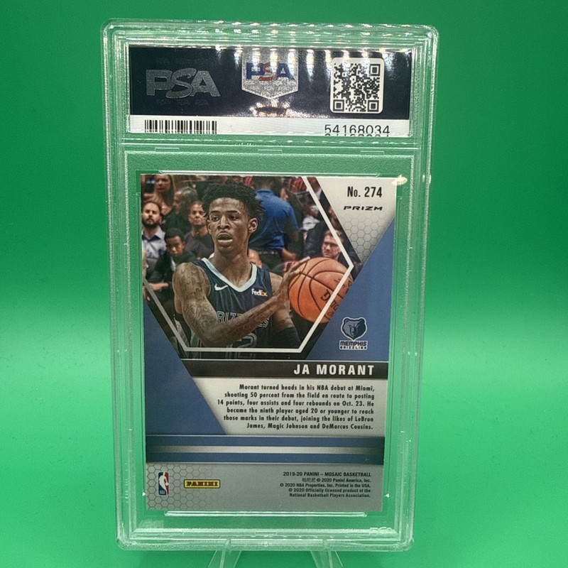 2019 Mosaic Ja Morant ROOKIE NBA Debut Reactive Blue Prizm PSA 10 GEM MINT SP view 2