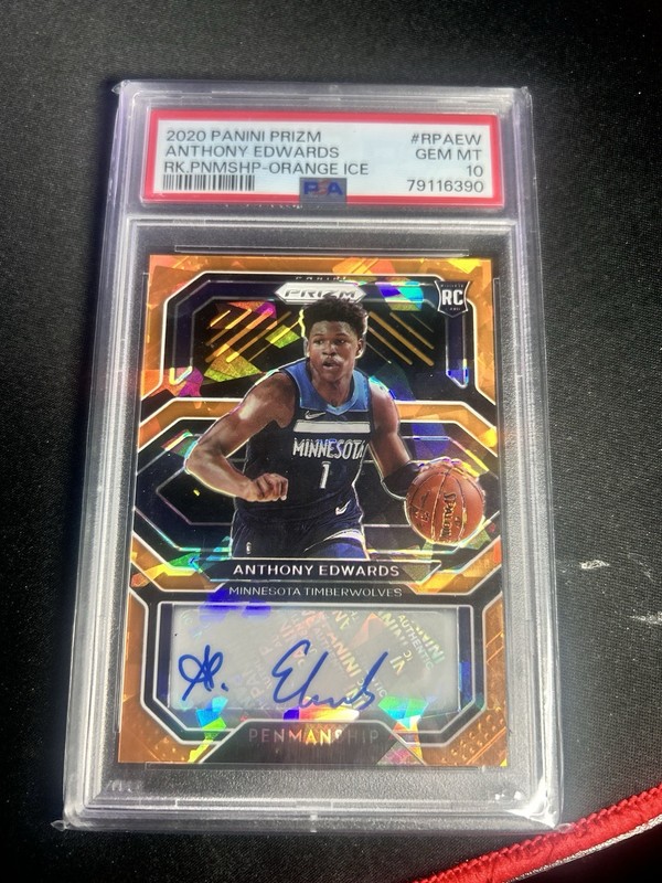 2020 Anthony Edwards Auto Psa 10 Rookie Orange Ice Timberwolves 🐺