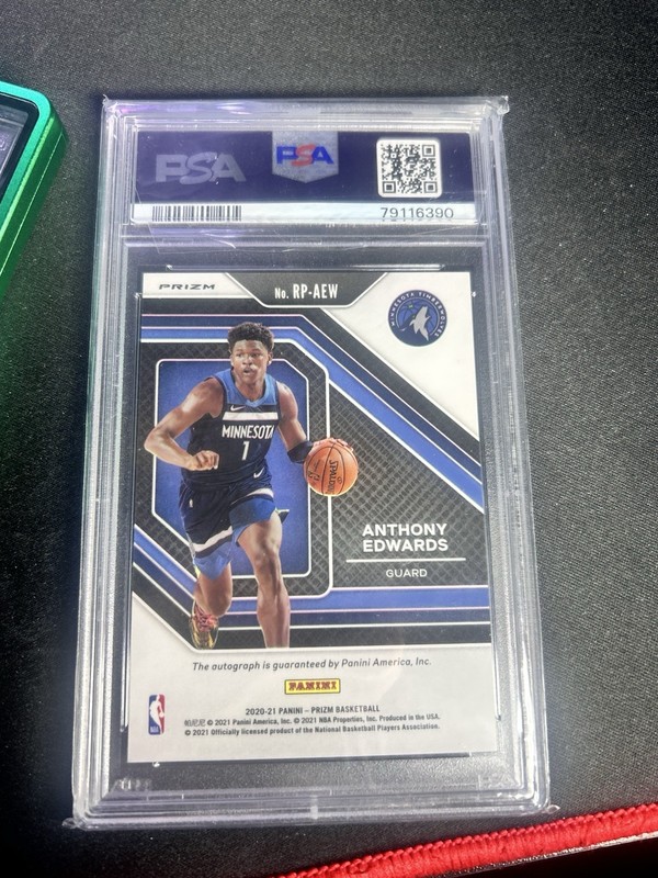 2020 Anthony Edwards Auto Psa 10 Rookie Orange Ice Timberwolves 🐺 view 2