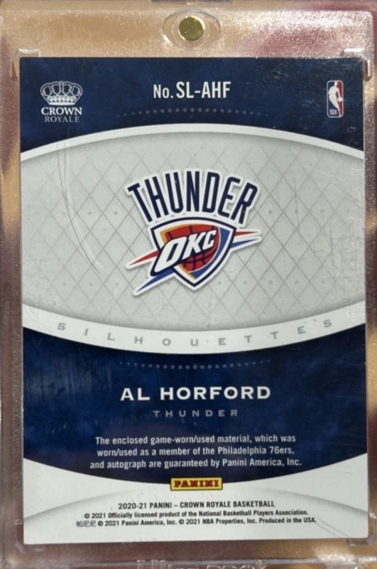 2020-21 Panini Crown Royale Prime Silhouettes Patch Auto /12 SL-AHF Al Horford view 2