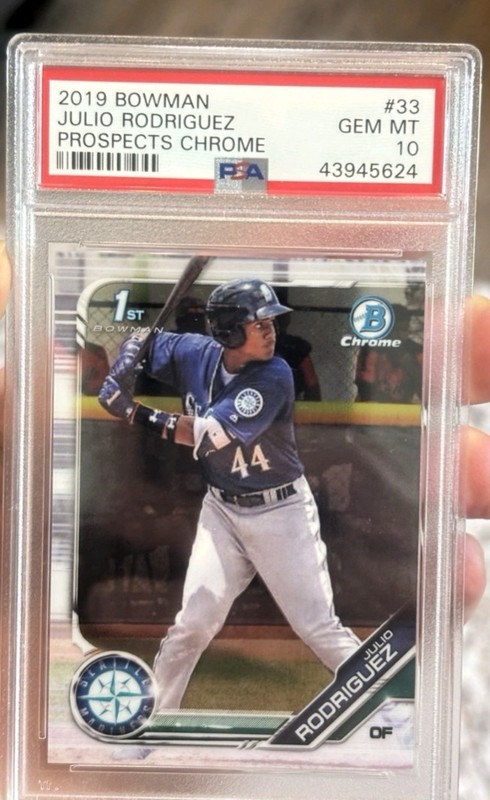 019 1st Bowman Chrome Julio Rodriguez BCP33 Rookie Card RC PSA 10 GEM MINT