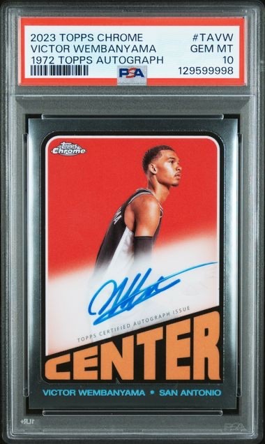 💎 2023-24 Topps Chrome 1972 Topps Autographs Victor Wembanyama #TA-VW PSA 10 💎
