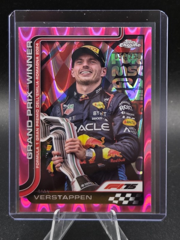 2025 Topps Chrome Formula 1 F1 Max Verstappen Pink Raywave 52/250 #99 view 1