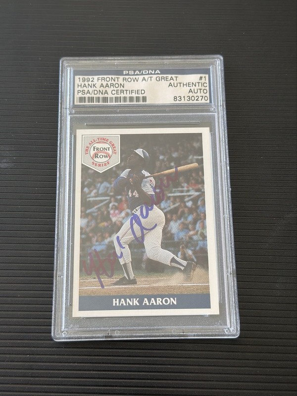 1992 Front Row The All-Time Great Series Hank Aaron - Hank Aaron #1 Auto