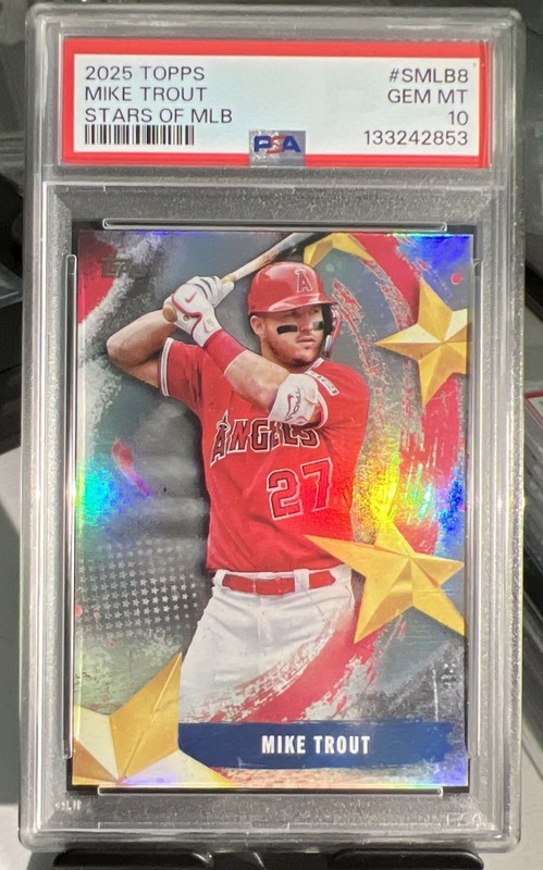 2025 TOPPS MIKE TROUT STARS OF MLB PSA10 #SMLB8🔥🔥ANGELS🔥🔥MVP?