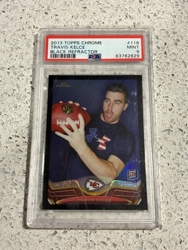 2013 Topps Chrome Rookie Black Refractor #118 Travis Kelce /299 PSA 9 MINT