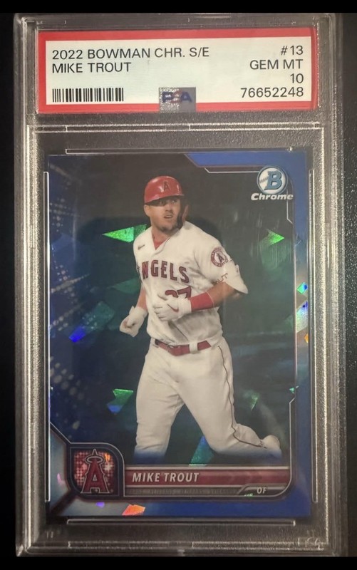 2022 Bowman Chrome Sapphire Edition - Mike Trout #13 - PSA 10