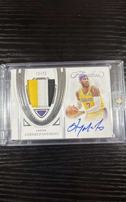 2021-22 Panini Flawless  Carmelo Anthony /25 Patch Auto , Game Worn