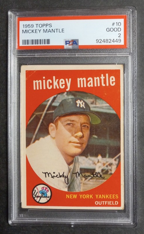 1959 Topps - #10 Mickey Mantle - HOF - PSA 2 GOOD
