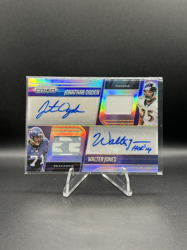 2025 Panini Prizm Dual Patch Auto Jonathan Ogden Walter Jones DPA-JOWJ /99 #SP