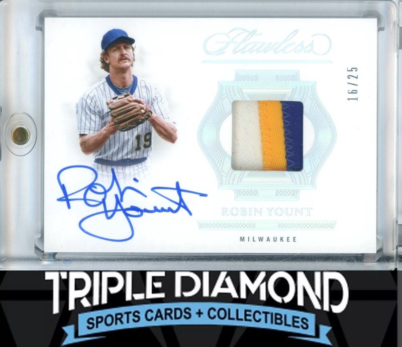 2025 Panini Flawless Robin Yount Prime Game-Used Patch Auto #16/25 BNB419