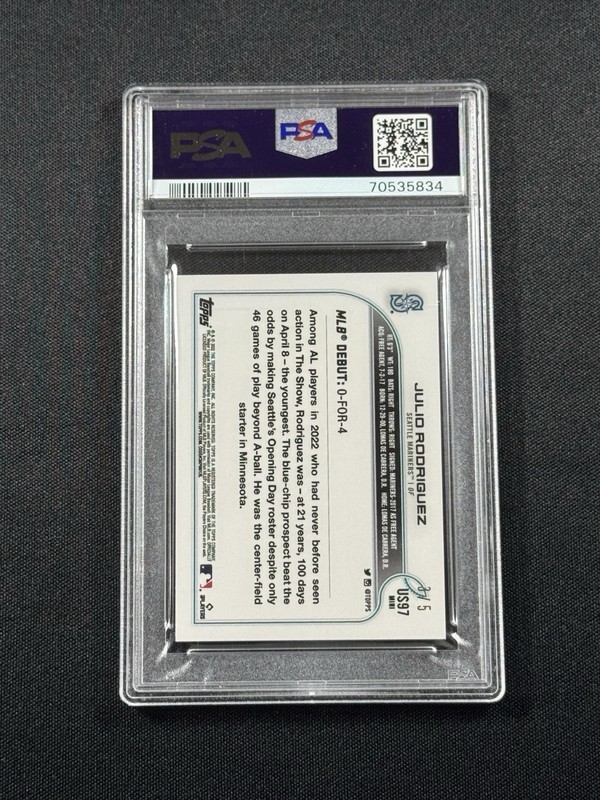 2022 Topps Mini Julio Rodriguez #US97 Red /5 view 2