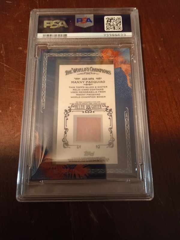 2011 Topps Allen & Ginter's - Fram Mini Relics Manny Pacquiao #AGR-MPA (MEM, RC) view 2