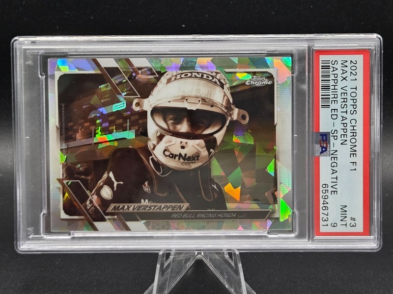 2021 Topps Chrome Sapphire F1 Max Verstappen Sepia Variation IV 40/100 #3 PSA 9