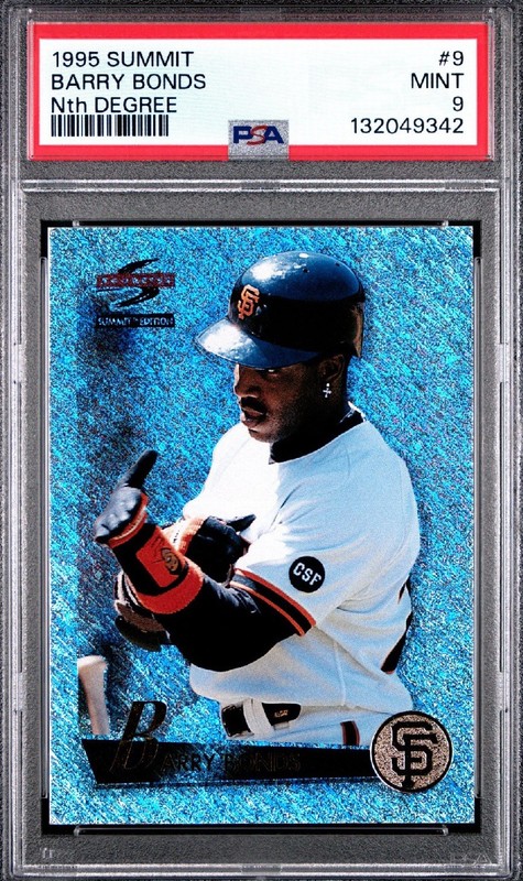 1995 Summit Barry Bonds Nth Degree #9 PSA 9. POP 7 Just 5 Higher.