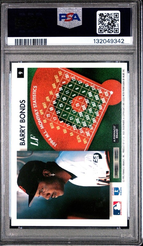 1995 Summit Barry Bonds Nth Degree #9 PSA 9. POP 7 Just 5 Higher. view 2